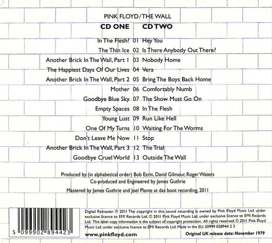 PINK FLOYD: The Wall - 2 CD Remastered