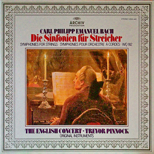 BACH, C.P.E.: SYMPHONIES FOR STRINGS ON ORIGINAL INSTRUMENTS - THE ENGLISH CONCERT, TREVOR PINNOCK (180 GRAM VINYL LP)