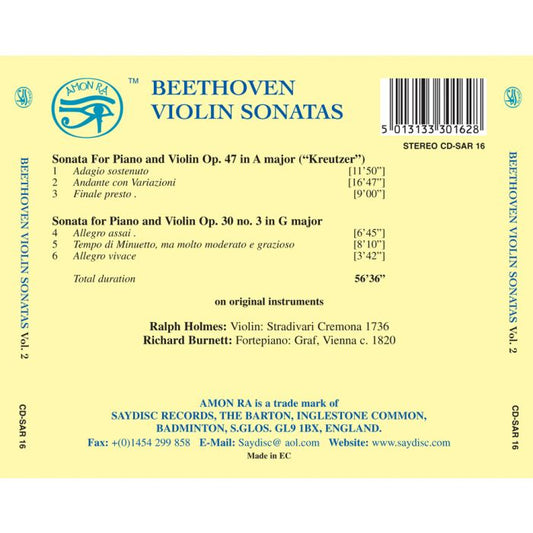 Beethoven: Violin Sonatas, Vol. 2 (Op. 47, Op. 30): Ralph Holmes, Richard Burnett