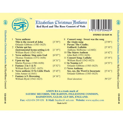 Elizabethan Christmas Anthems - Red Byrd and The Rose Consort of Viols