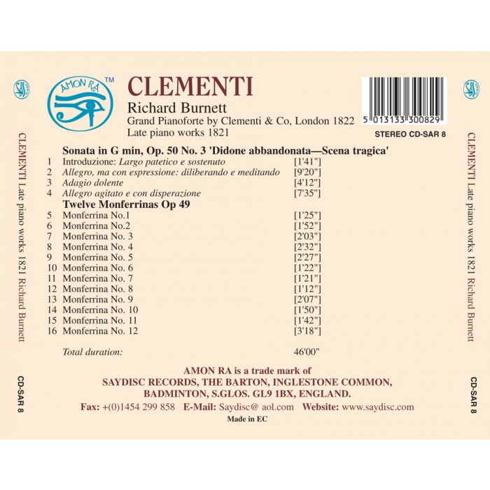 Clementi: Sonata for Piano Op 50; 12 Monferrinas, Op. 49: Richard Burnett