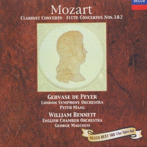 MOZART: CLARINET CONCERTO; FLUTE CONCERTOS 1 & 2 (JAPANESE PRESSING), DE PEYER, BENNETT, ENGLISH CHAMBER ORCHESTRA