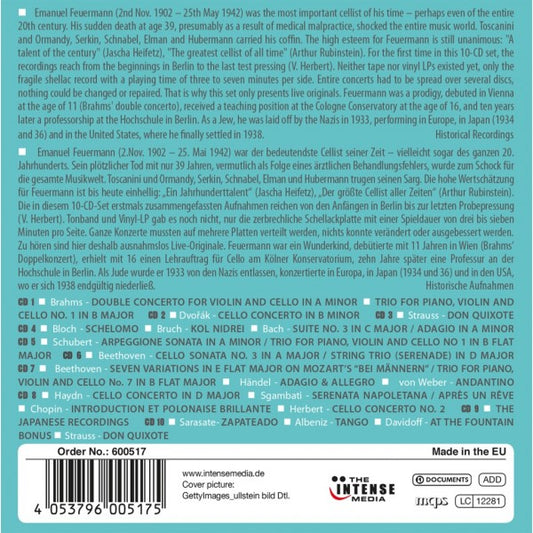 EMANUEL FEUERMANN: Milestones of a Cello Legend (10 CDS)